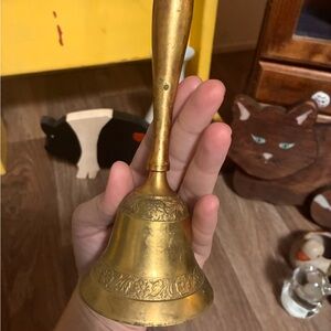 Brass Hand Bell with Decorative Banding